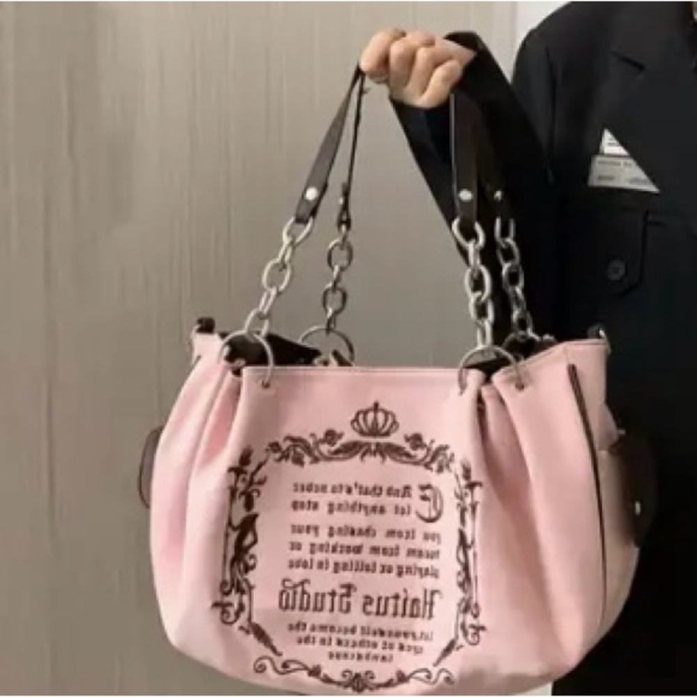 Pink Suede Style Cross Body Bag Purse